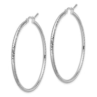 Load image into Gallery viewer, 10k White Gold Diamond-cut 2mm Round Tube Hoop Earrings
