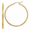 10k Diamond-cut 2mm Round Tube Hoop Earrings