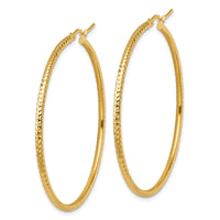 Load image into Gallery viewer, 10k Diamond-cut 2mm Round Tube Hoop Earrings
