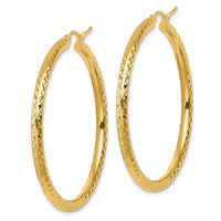 Load image into Gallery viewer, 10k Diamond-cut 3mm Round Hoop Earrings
