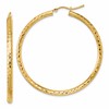 10k Diamond-cut 3mm Round Hoop Earrings