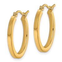 Load image into Gallery viewer, 10k 2mm Square Tube Hoop Earrings
