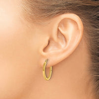 Load image into Gallery viewer, 10k 2mm Square Tube Hoop Earrings
