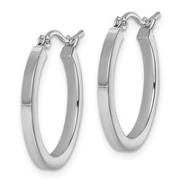 Load image into Gallery viewer, 10k White Gold 2mm Square Tube Hoop Earrings
