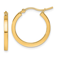 Load image into Gallery viewer, 10k 2mm Square Tube Hoop Earrings
