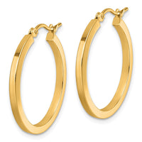 Load image into Gallery viewer, 10k 2mm Square Tube Hoop Earrings
