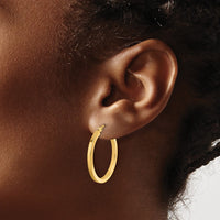 Load image into Gallery viewer, 10k 2mm Square Tube Hoop Earrings
