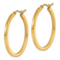 Load image into Gallery viewer, 10k 2mm Square Tube Hoop Earrings
