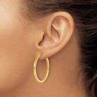 Load image into Gallery viewer, 10k 2mm Square Tube Hoop Earrings
