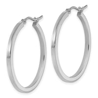 Load image into Gallery viewer, 10k White Gold 2mm Square Tube Hoop Earrings
