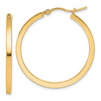 Load image into Gallery viewer, 10k 2mm Square Tube Hoop Earrings
