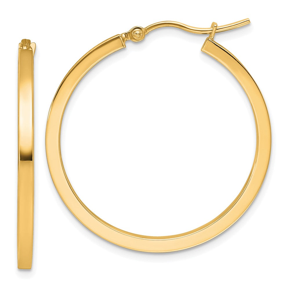 10k 2mm Square Tube Hoop Earrings