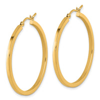 Load image into Gallery viewer, 10k 2mm Square Tube Hoop Earrings
