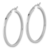Load image into Gallery viewer, 10k White Gold 2mm Square Tube Hoop Earrings
