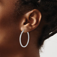 Load image into Gallery viewer, 10k White Gold 2mm Square Tube Hoop Earrings
