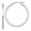 10k White Gold 2mm Square Tube Hoop Earrings