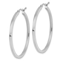 Load image into Gallery viewer, 10k White Gold 2mm Square Tube Hoop Earrings

