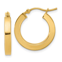 Load image into Gallery viewer, 10k 3mm Polished Square Hoop Earrings
