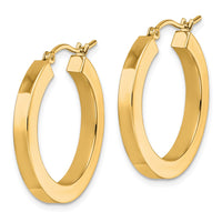 Load image into Gallery viewer, 10k 3mm Polished Square Hoop Earrings
