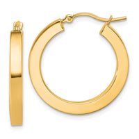 Load image into Gallery viewer, 10k 3mm Polished Square Hoop Earrings
