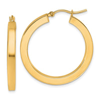 Load image into Gallery viewer, 10k 3mm Polished Square Hoop Earrings
