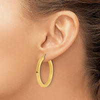 Load image into Gallery viewer, 10k 3mm Polished Square Hoop Earrings
