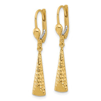 Load image into Gallery viewer, 10K Polished and Textured Leverback Dangle Earrings
