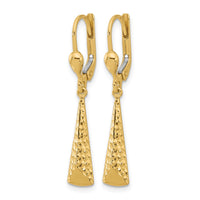 Load image into Gallery viewer, 10K Polished and Textured Leverback Dangle Earrings
