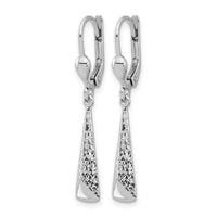 Load image into Gallery viewer, 10K White Gold Polished/Textured Leverback Dangle Earrings
