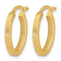 Load image into Gallery viewer, 10K Polished and Textured Oval Hoop Earrings

