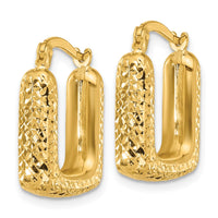 Load image into Gallery viewer, 10K Polished and Diamond-cut Square Hoop Earrings
