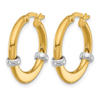 Load image into Gallery viewer, 10K Two-tone Polished Hoop Earrings
