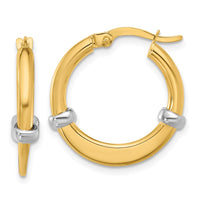 Load image into Gallery viewer, 10K Two-tone Polished Hoop Earrings
