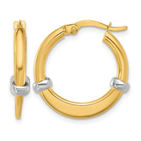 Load image into Gallery viewer, 10K Two-tone Polished Hoop Earrings
