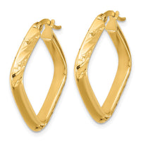 Load image into Gallery viewer, 10K Polished and Diamond-cut Square Hoop Earrings
