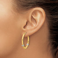 Load image into Gallery viewer, 10K Two-tone Polished Oval Hoop Earrings
