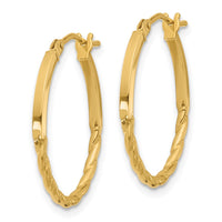 Load image into Gallery viewer, 10K Polished Twist Oval Hoop Earrings
