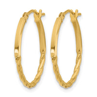 Load image into Gallery viewer, 10K Polished Twist Oval Hoop Earrings
