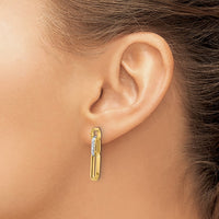 Load image into Gallery viewer, 10K w/Rhodium Polished and D/C Link Dangle Post Earrings
