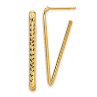 Load image into Gallery viewer, 10K Polished and Diamond-cut Triangle Post Earrings
