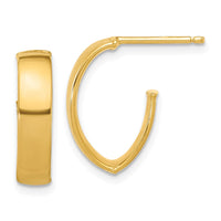 Load image into Gallery viewer, 10K Polished J-Hoop Post Earrings
