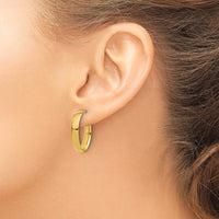 Load image into Gallery viewer, 10K Polished  J-Hoop Post Earrings
