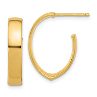 Load image into Gallery viewer, 10K Polished  J-Hoop Post Earrings
