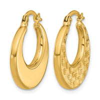 Load image into Gallery viewer, 10K Polished and Diamond-cut Fancy Hoop Earrings

