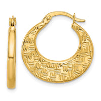 Load image into Gallery viewer, 10K Polished and Diamond-cut Fancy Hoop Earrings
