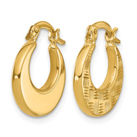 Load image into Gallery viewer, 10K Polished and Diamond-cut Fancy Hoop Earrings
