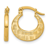 Load image into Gallery viewer, 10K Polished and Diamond-cut Fancy Hoop Earrings
