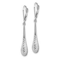 Load image into Gallery viewer, 10K White Gold Polished and D/C Leverback Earrings
