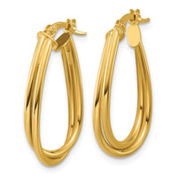 Load image into Gallery viewer, 10K Polished Twist Teardrop Hoop Earrings
