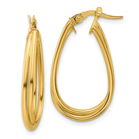 Load image into Gallery viewer, 10K Polished Twist Teardrop Hoop Earrings
